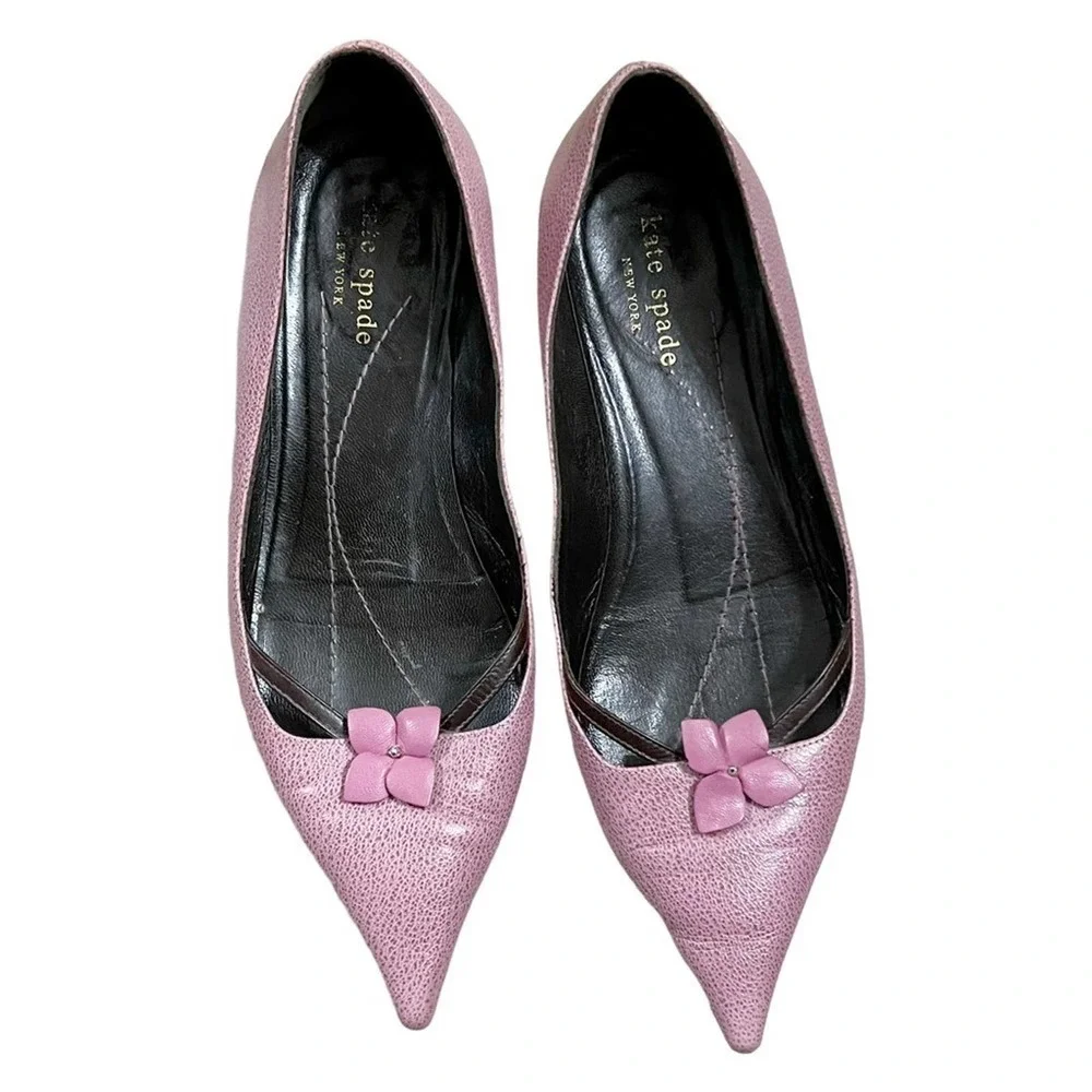 Kate, spade, pink leather flat shoes, size 7B. #30